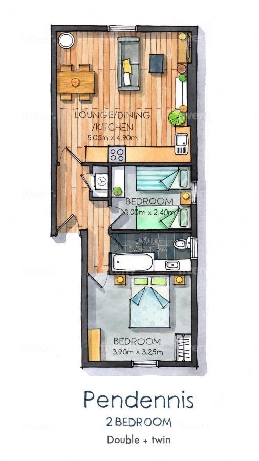 Pendennis - Bright Victorian Flat, Sea Views & Close To Beach Фалмът Екстериор снимка
